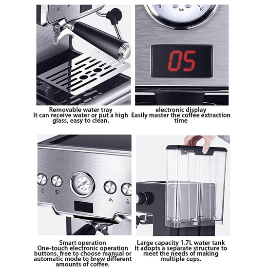 15bar Coffee Maker Machine Semi-Automatic Pump Type Espresso Maker Coffee Roasting  Machine Commercial Coffee Machine